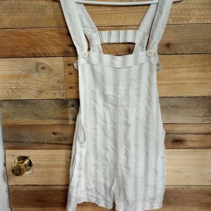 Free People Linen Blend One Piece Jumpsuit Romper Overalls Size XS.